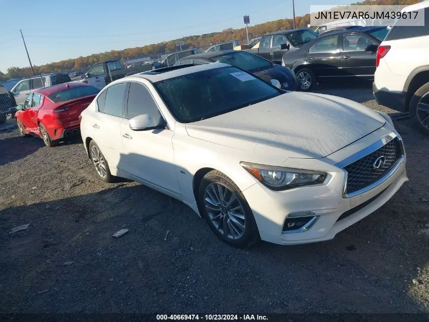 2018 Infiniti Q50 3.0T Luxe VIN: JN1EV7AR6JM439617 Lot: 40669474