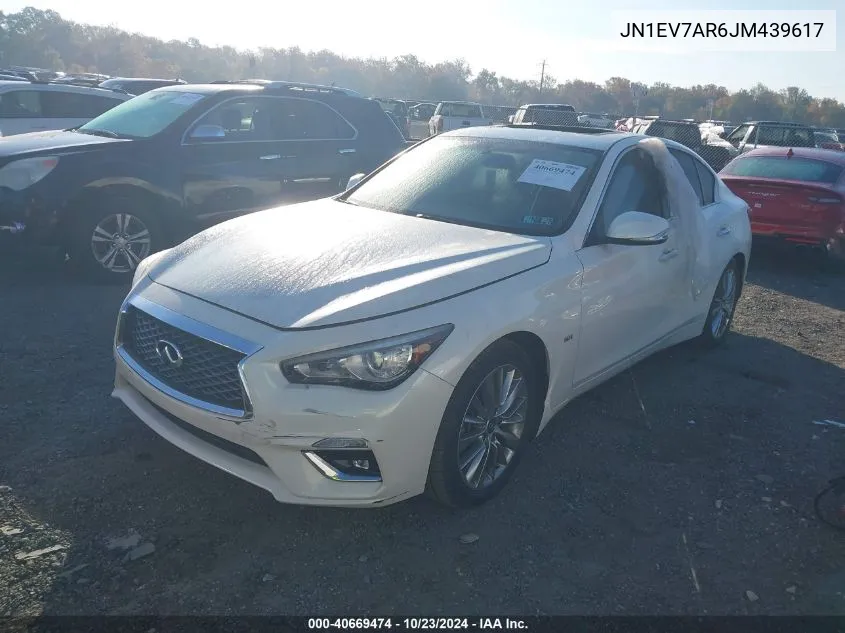 2018 Infiniti Q50 3.0T Luxe VIN: JN1EV7AR6JM439617 Lot: 40669474