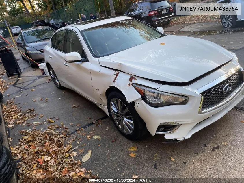 2018 Infiniti Q50 3.0T Luxe VIN: JN1EV7AR0JM433764 Lot: 40746232