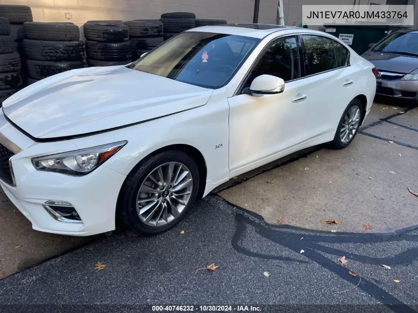 2018 Infiniti Q50 3.0T Luxe VIN: JN1EV7AR0JM433764 Lot: 40746232