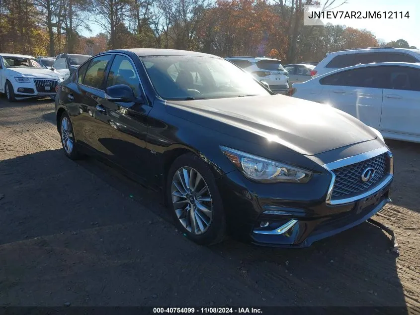 2018 Infiniti Q50 3.0T Luxe VIN: JN1EV7AR2JM612114 Lot: 40754099