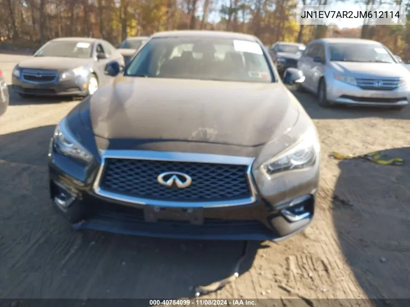 2018 Infiniti Q50 3.0T Luxe VIN: JN1EV7AR2JM612114 Lot: 40754099