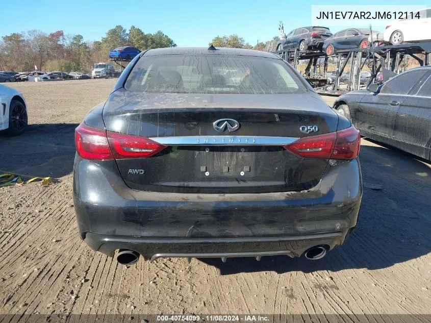 2018 Infiniti Q50 3.0T Luxe VIN: JN1EV7AR2JM612114 Lot: 40754099