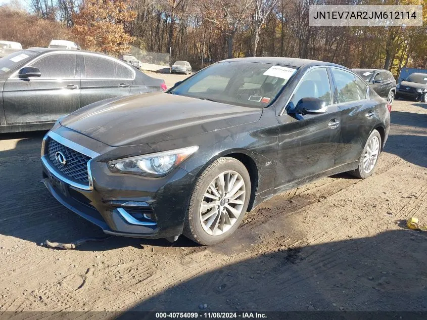 2018 Infiniti Q50 3.0T Luxe VIN: JN1EV7AR2JM612114 Lot: 40754099