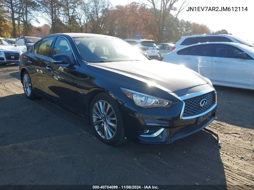 2018 Infiniti Q50 3.0T Luxe VIN: JN1EV7AR2JM612114 Lot: 40754099