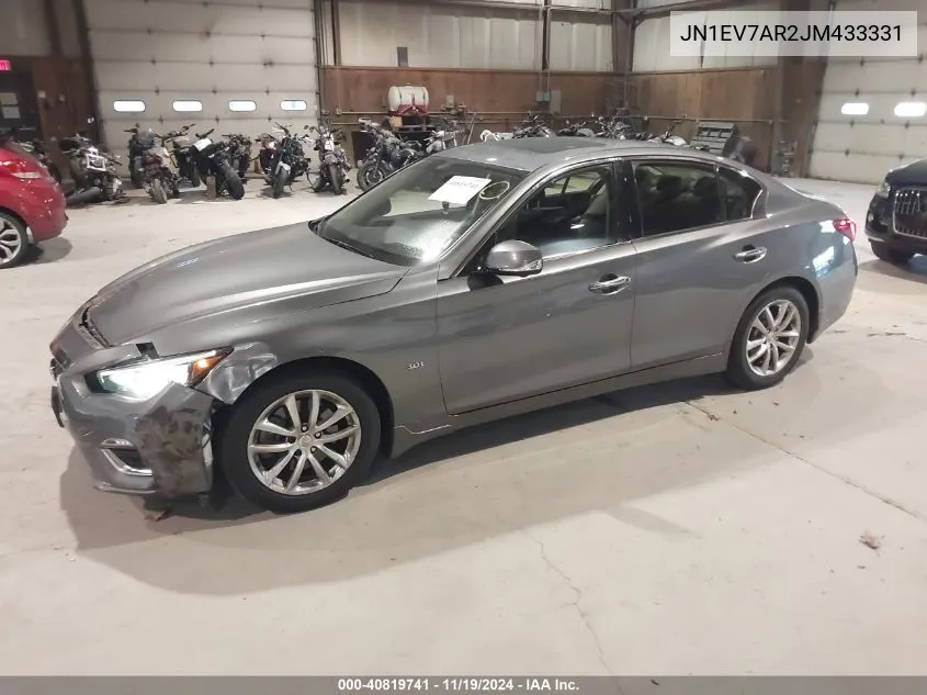 2018 Infiniti Q50 3.0T Luxe VIN: JN1EV7AR2JM433331 Lot: 40819741