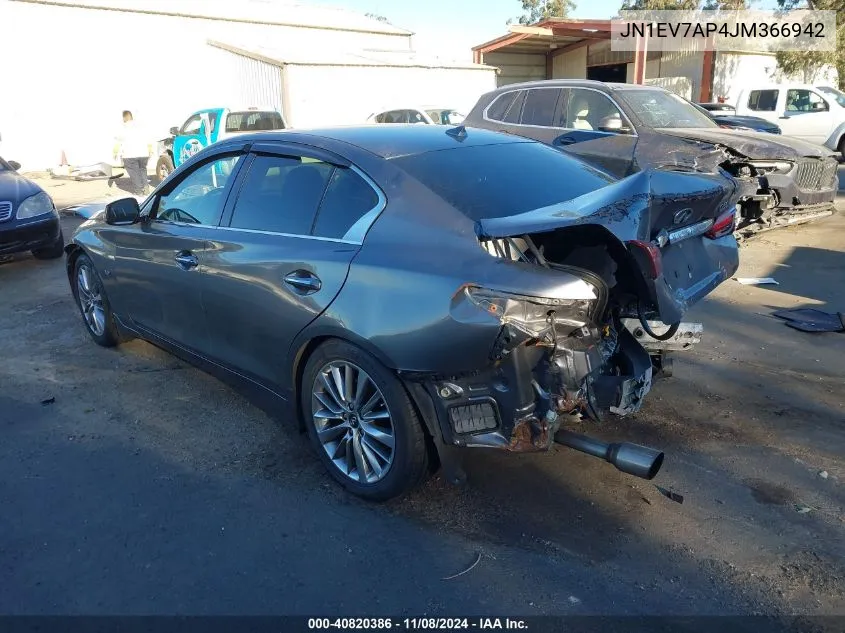 2018 Infiniti Q50 3.0T Luxe VIN: JN1EV7AP4JM366942 Lot: 40820386