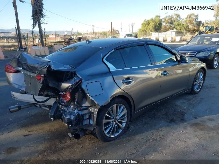 2018 Infiniti Q50 3.0T Luxe VIN: JN1EV7AP4JM366942 Lot: 40820386