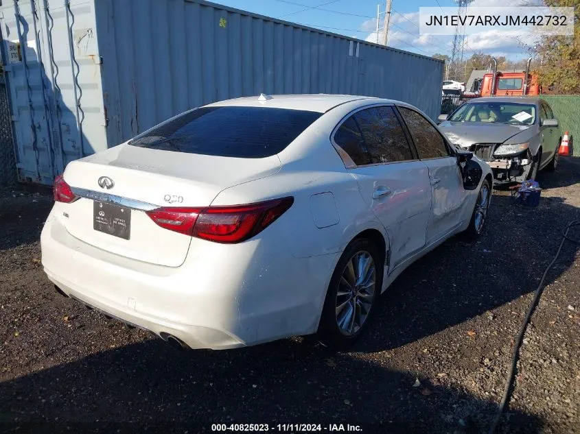 2018 Infiniti Q50 3.0T Luxe VIN: JN1EV7ARXJM442732 Lot: 40825023