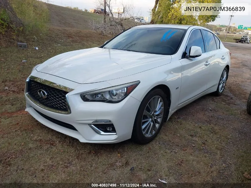 2018 Infiniti Q50 3.0T Luxe VIN: JN1EV7AP0JM366839 Lot: 40837498