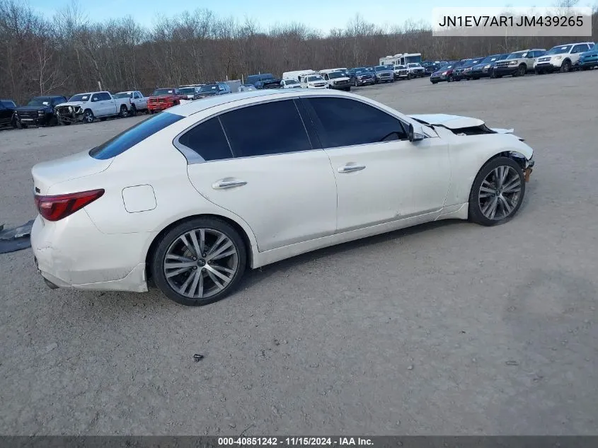 2018 Infiniti Q50 3.0T Sport VIN: JN1EV7AR1JM439265 Lot: 40851242