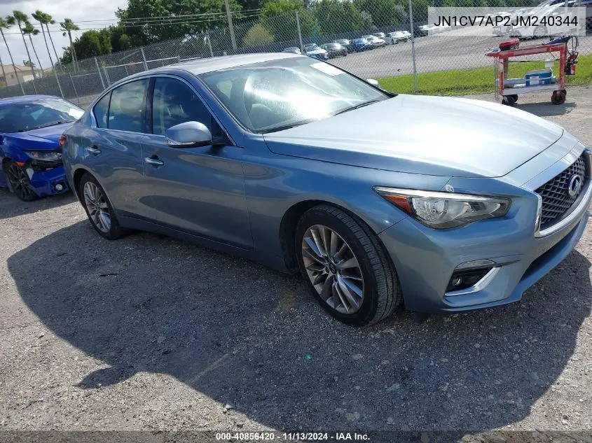 2018 Infiniti Q50 2.0T Luxe VIN: JN1CV7AP2JM240344 Lot: 40856420