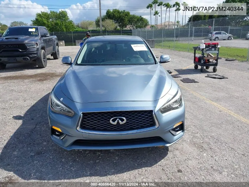 2018 Infiniti Q50 2.0T Luxe VIN: JN1CV7AP2JM240344 Lot: 40856420