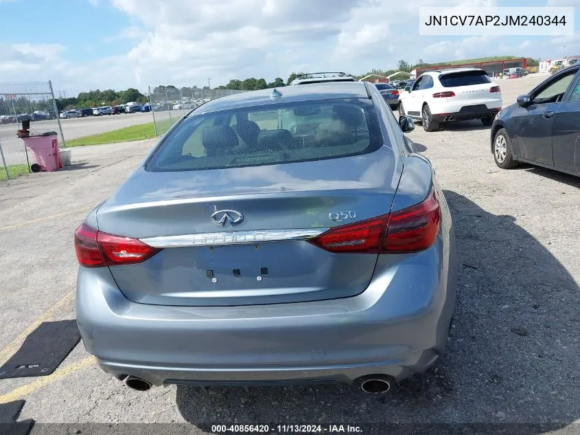 2018 Infiniti Q50 2.0T Luxe VIN: JN1CV7AP2JM240344 Lot: 40856420