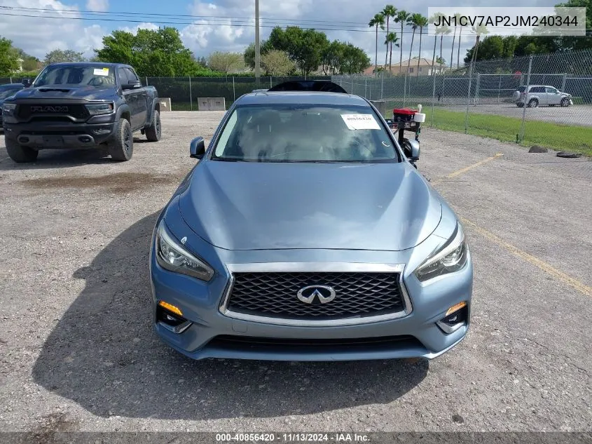 2018 Infiniti Q50 2.0T Luxe VIN: JN1CV7AP2JM240344 Lot: 40856420