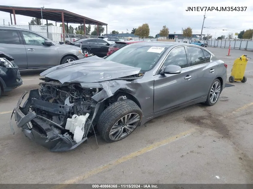 2018 Infiniti Q50 3.0T Sport VIN: JN1EV7AP4JM354337 Lot: 40866365