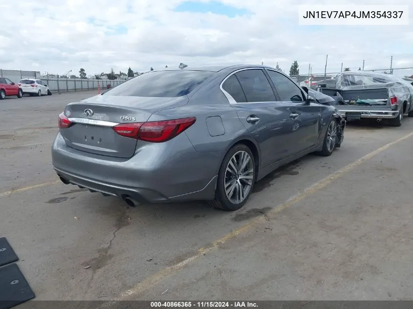 2018 Infiniti Q50 3.0T Sport VIN: JN1EV7AP4JM354337 Lot: 40866365