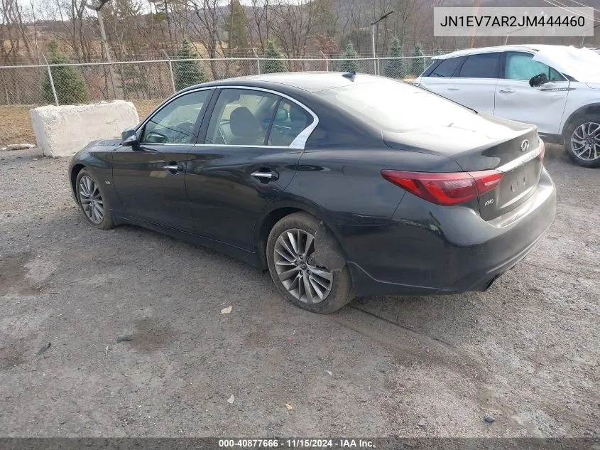 2018 Infiniti Q50 3.0T Luxe VIN: JN1EV7AR2JM444460 Lot: 40877666