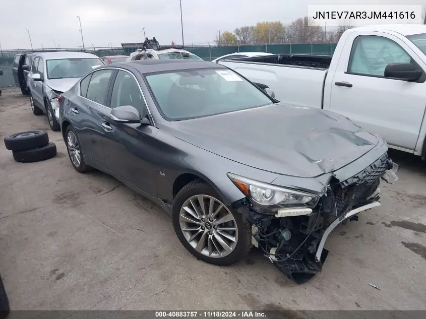 2018 Infiniti Q50 3.0T Luxe/3.0T Sport VIN: JN1EV7AR3JM441616 Lot: 40883757