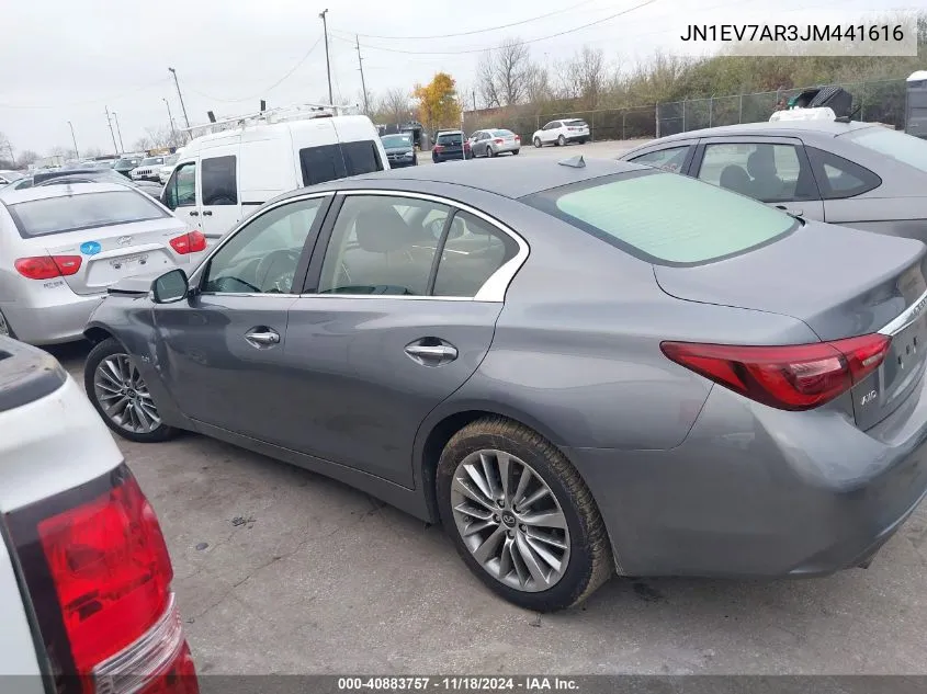 2018 Infiniti Q50 3.0T Luxe/3.0T Sport VIN: JN1EV7AR3JM441616 Lot: 40883757