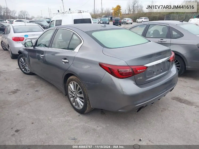 2018 Infiniti Q50 3.0T Luxe/3.0T Sport VIN: JN1EV7AR3JM441616 Lot: 40883757