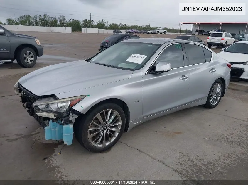 2018 Infiniti Q50 3.0T Luxe VIN: JN1EV7AP4JM352023 Lot: 40885331