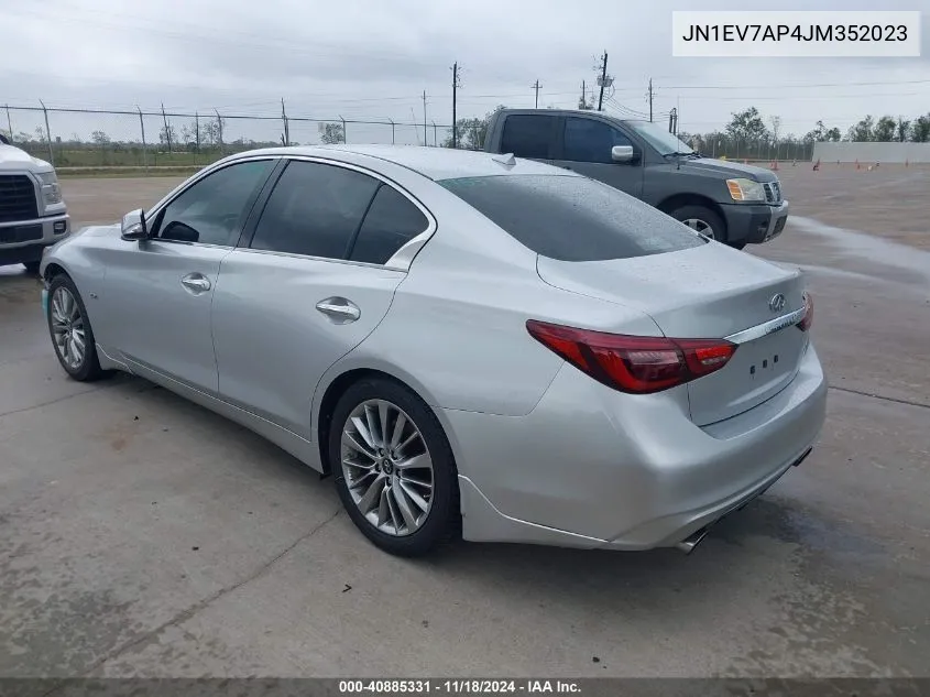 2018 Infiniti Q50 3.0T Luxe VIN: JN1EV7AP4JM352023 Lot: 40885331