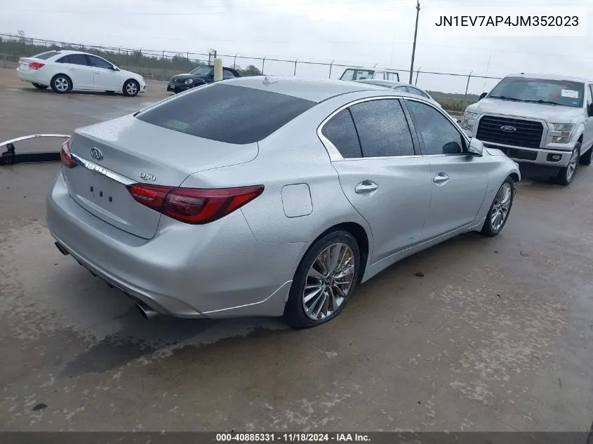 2018 Infiniti Q50 3.0T Luxe VIN: JN1EV7AP4JM352023 Lot: 40885331