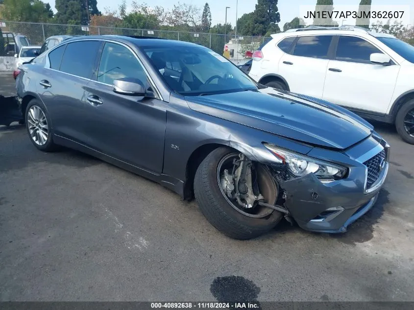 2018 Infiniti Q50 3.0T Luxe VIN: JN1EV7AP3JM362607 Lot: 40892638