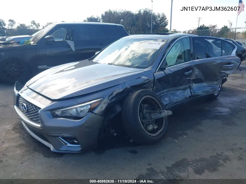 2018 Infiniti Q50 3.0T Luxe VIN: JN1EV7AP3JM362607 Lot: 40892638