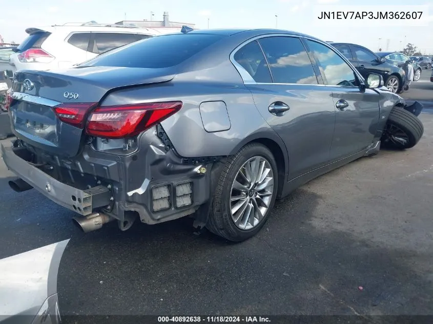 2018 Infiniti Q50 3.0T Luxe VIN: JN1EV7AP3JM362607 Lot: 40892638