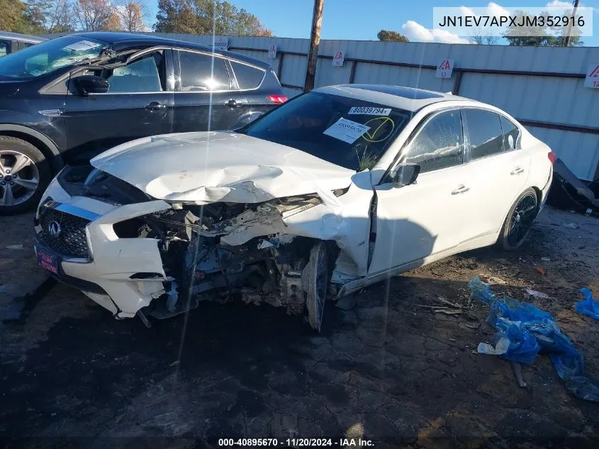 2018 Infiniti Q50 3.0T Luxe VIN: JN1EV7APXJM352916 Lot: 40895670