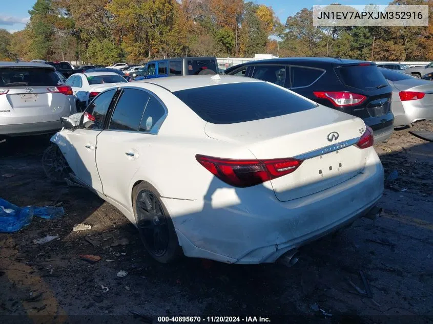 2018 Infiniti Q50 3.0T Luxe VIN: JN1EV7APXJM352916 Lot: 40895670