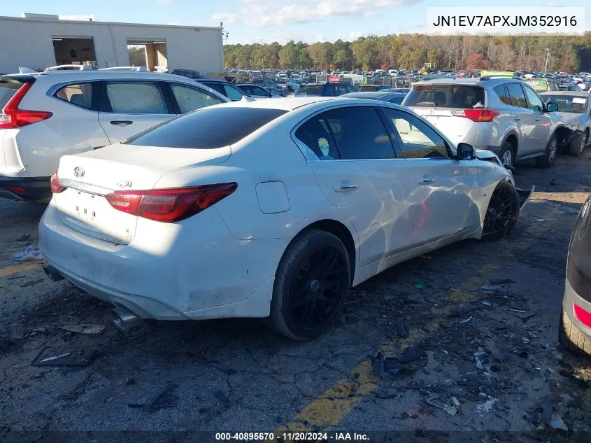 2018 Infiniti Q50 3.0T Luxe VIN: JN1EV7APXJM352916 Lot: 40895670