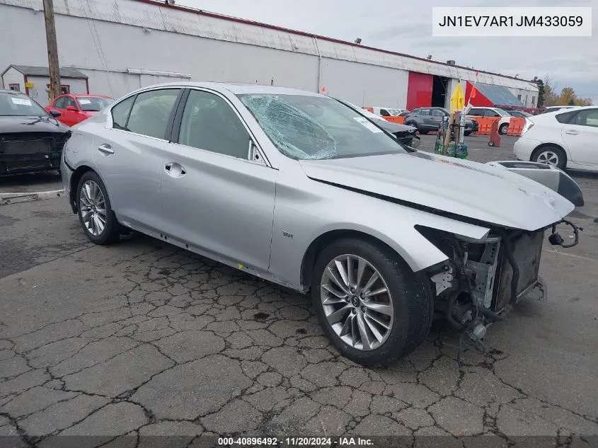 2018 Infiniti Q50 3.0T Luxe VIN: JN1EV7AR1JM433059 Lot: 40896492