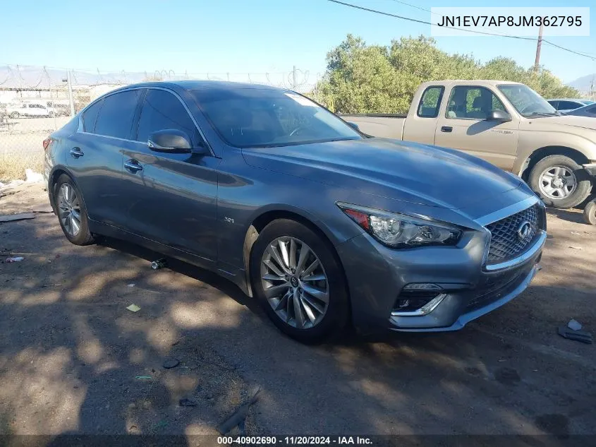 2018 Infiniti Q50 3.0T Luxe VIN: JN1EV7AP8JM362795 Lot: 40902690