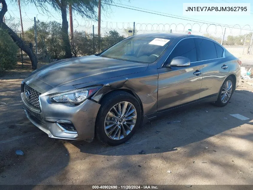 2018 Infiniti Q50 3.0T Luxe VIN: JN1EV7AP8JM362795 Lot: 40902690