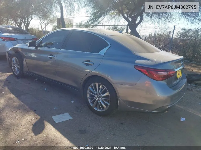 2018 Infiniti Q50 3.0T Luxe VIN: JN1EV7AP8JM362795 Lot: 40902690