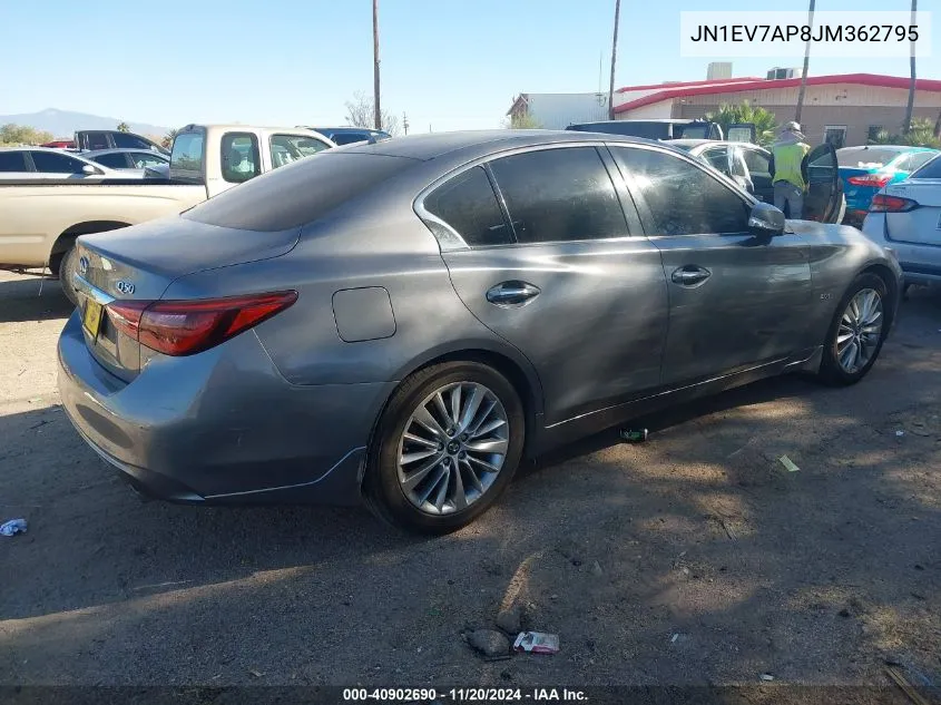 2018 Infiniti Q50 3.0T Luxe VIN: JN1EV7AP8JM362795 Lot: 40902690