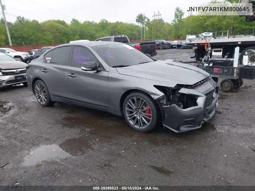 2019 Infiniti Q50 3.0T Red Sport 400 VIN: JN1FV7AR1KM800645 Lot: 39399523