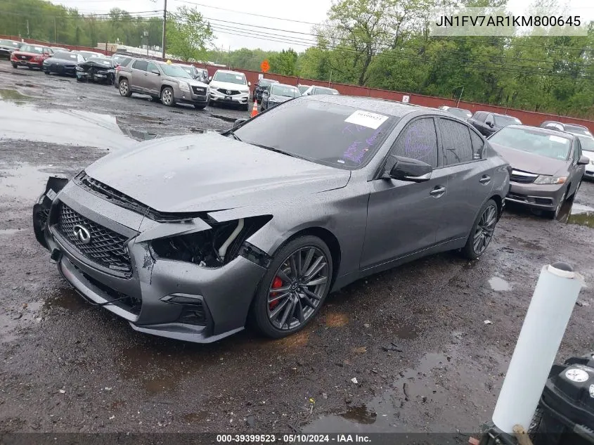 2019 Infiniti Q50 3.0T Red Sport 400 VIN: JN1FV7AR1KM800645 Lot: 39399523