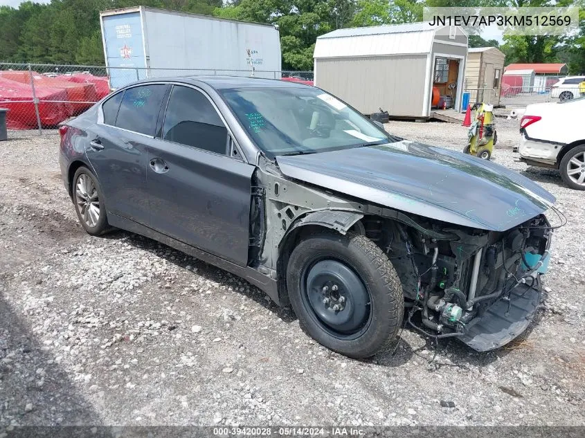 2019 Infiniti Q50 3.0T Luxe VIN: JN1EV7AP3KM512569 Lot: 39420028