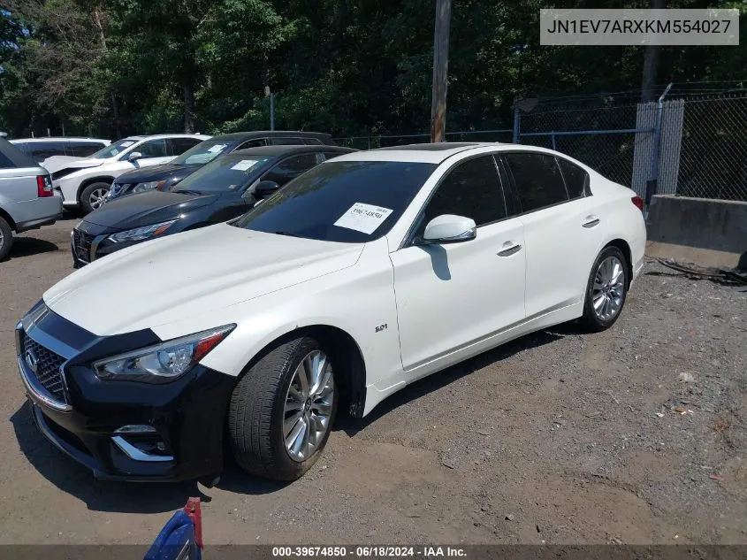 2019 Infiniti Q50 3.0T Luxe VIN: JN1EV7ARXKM554027 Lot: 39674850