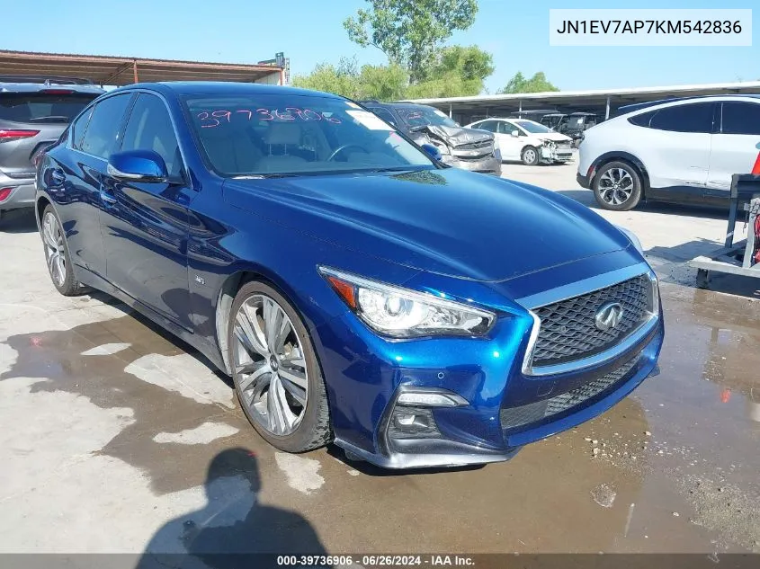 2019 Infiniti Q50 3.0T Sport VIN: JN1EV7AP7KM542836 Lot: 39736906