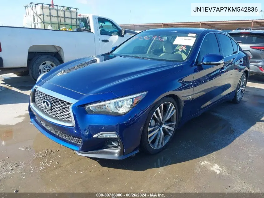 2019 Infiniti Q50 3.0T Sport VIN: JN1EV7AP7KM542836 Lot: 39736906