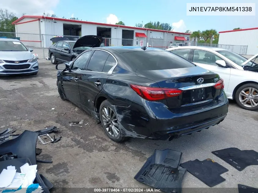 2019 Infiniti Q50 3.0T Luxe VIN: JN1EV7AP8KM541338 Lot: 39778404