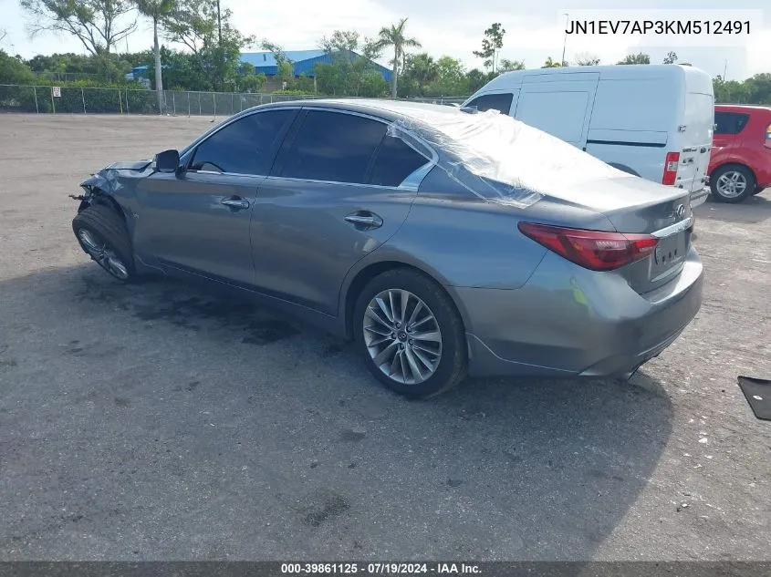 JN1EV7AP3KM512491 2019 Infiniti Q50 3.0T Luxe