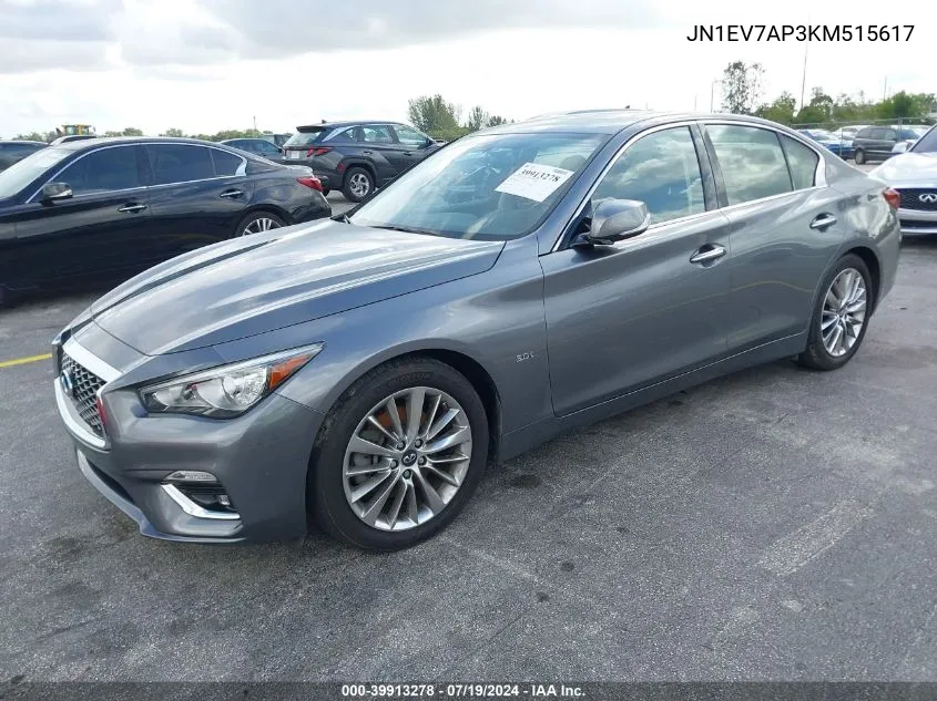 JN1EV7AP3KM515617 2019 Infiniti Q50 3.0T Luxe