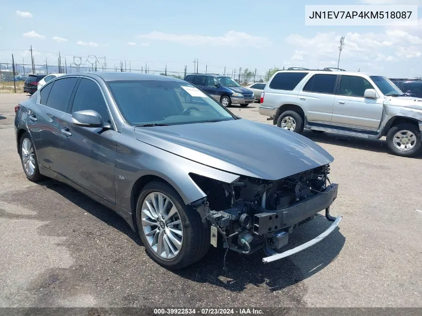 2019 Infiniti Q50 3.0T Luxe VIN: JN1EV7AP4KM518087 Lot: 39922534