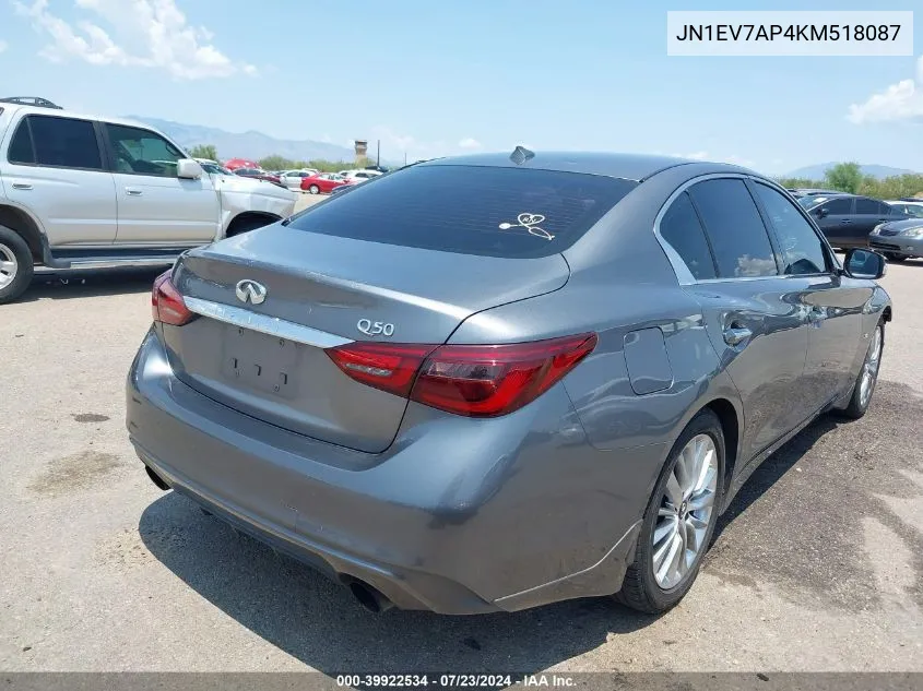 2019 Infiniti Q50 3.0T Luxe VIN: JN1EV7AP4KM518087 Lot: 39922534